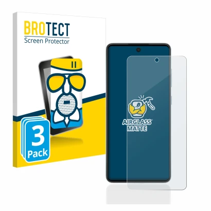 Front side of a product packaging with the brand logo BROTECT. Next to it is the device Samsung Galaxy A52 5G shown with the c