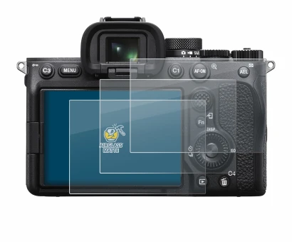 Image of the device Sony Alpha 7 IV with a wide variety of screen protectors.