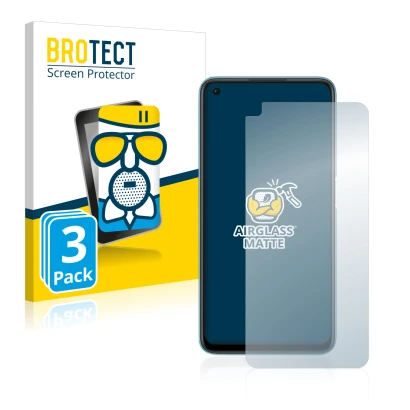 Front side of a product packaging with the brand logo BROTECT. Next to it is the device Oppo A76 shown with the corresponding 