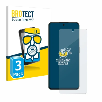 Front side of a product packaging with the brand logo BROTECT. Next to it is the device OnePlus 10R shown with the correspondi