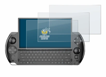 Image of the device GPD Win 4 with a wide variety of screen protectors.