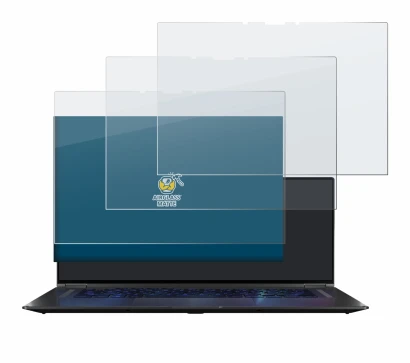 Image of the device ASUS ROG Flow X16 with a wide variety of screen protectors.