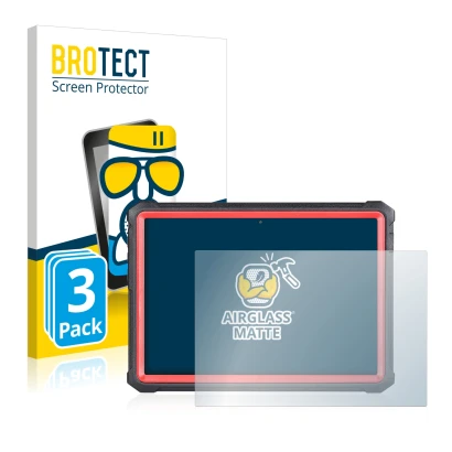 Front side of a product packaging with the brand logo BROTECT. Next to it is the device Launch X-431 PRO3S+ V2.0 shown with th