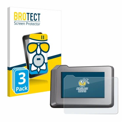 Front side of a product packaging with the brand logo BROTECT. Next to it is the device KTM 1290 Super Duke R 2022 TFT-Display