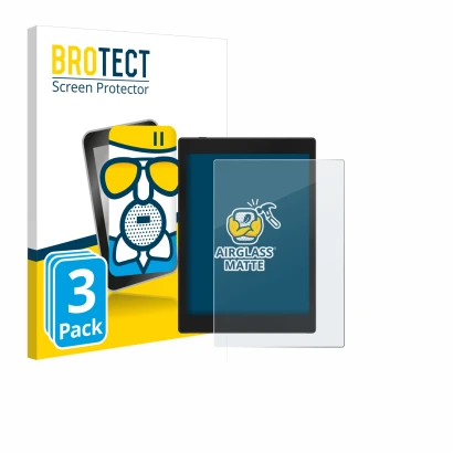 Front side of a product packaging with the brand logo BROTECT. Next to it is the device Boox Tab Mini C shown with the corresp