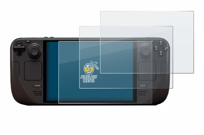 Image of the device Valve Steam Deck OLED with a wide variety of screen protectors.