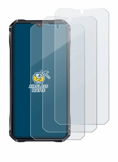 Image of the device Oukitel WP33 Pro with a wide variety of screen protectors.