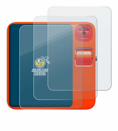 Image of the device rabbit r1 with a wide variety of screen protectors.