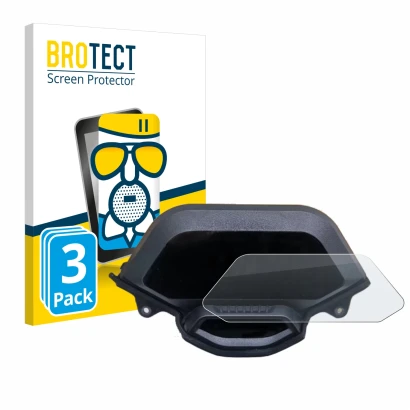 Front side of a product packaging with the brand logo BROTECT. Next to it is the device Segway Ninebot GT1 shown with the corr