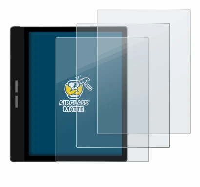 Image of the device Bigme B751C with a wide variety of screen protectors.