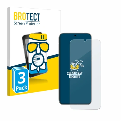 Front side of a product packaging with the brand logo BROTECT. Next to it is the device Huawei Pura 70 Pro shown with the corr