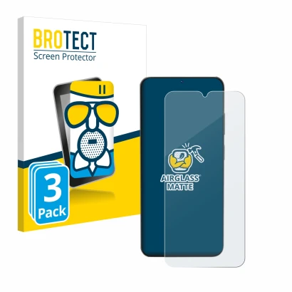 Front side of a product packaging with the brand logo BROTECT. Next to it is the device Doogee N55 shown with the correspondin