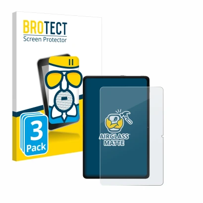 Front side of a product packaging with the brand logo BROTECT. Next to it is the device Xiaomi Redmi Pad Pro shown with the co