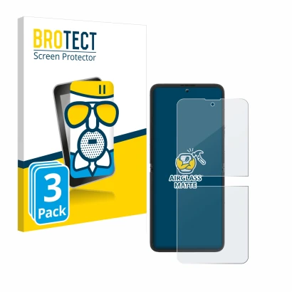Front side of a product packaging with the brand logo BROTECT. Next to it is the device Blackview Hero 10 (Front display) show