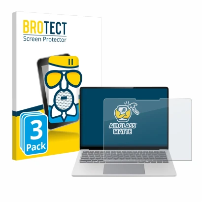 Front side of a product packaging with the brand logo BROTECT. Next to it is the device Microsoft Surface Laptop 7 13.8" shown