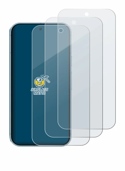 Image of the device Google Pixel 9 with a wide variety of screen protectors.