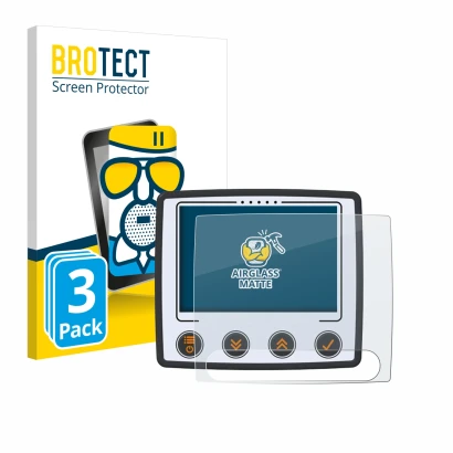Front side of a product packaging with the brand logo BROTECT. Next to it is the device Skytraxx 5 Mini shown with the corresp