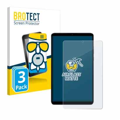 Front side of a product packaging with the brand logo BROTECT. Next to it is the device Xiaomi Redmi Pad SE 8.7 4G shown with 