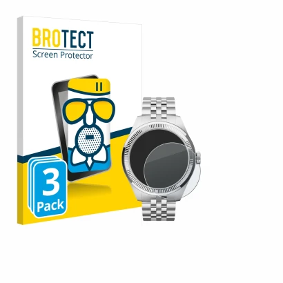 Front side of a product packaging with the brand logo BROTECT. Next to it is the device Withings ScanWatch Nova Brilliant (39 