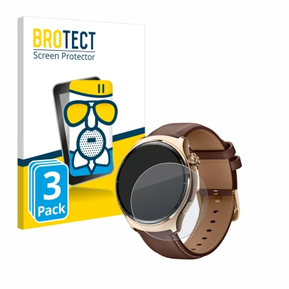 Front side of a product packaging with the brand logo BROTECT. Next to it is the device Xiaomi Mibro Lite 3 Pro shown with the