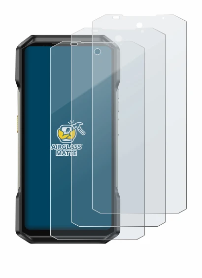 Image of the device Ulefone Armor 27 with a wide variety of screen protectors.