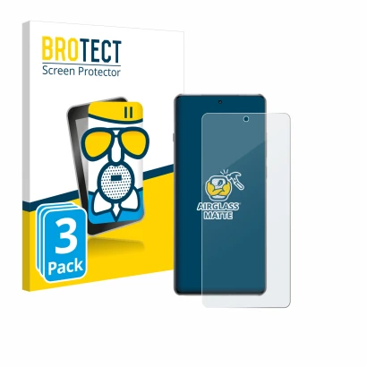 Front side of a product packaging with the brand logo BROTECT. Next to it is the device OnePlus 13R shown with the correspondi