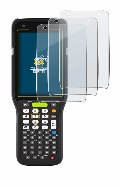 Image of the device Zebra MC3400 with a wide variety of screen protectors.