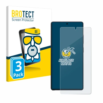 Front side of a product packaging with the brand logo BROTECT. Next to it is the device Samsung Galaxy S25 Ultra shown with th
