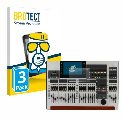 Front side of a product packaging with the brand logo BROTECT. Next to it is the device Behringer Wing shown with the correspo