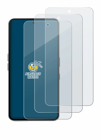 Image of the device Nothing Phone (3a) Pro with a wide variety of screen protectors.