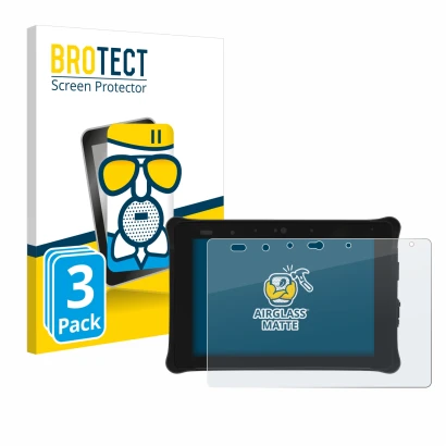 Front side of a product packaging with the brand logo BROTECT. Next to it is the device Leica iCON CC180 shown with the corres