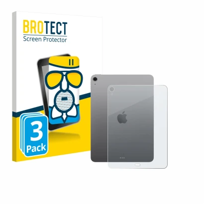 Front side of a product packaging with the brand logo BROTECT. Next to it is the device Apple iPad Air 11