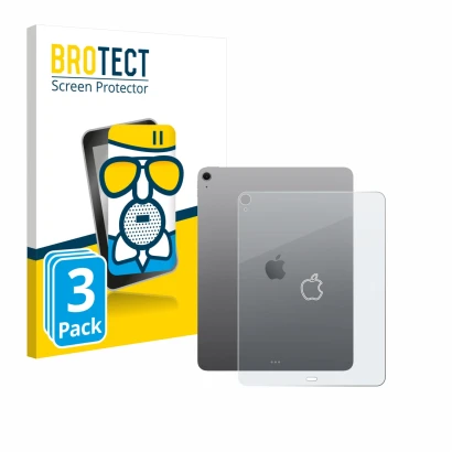 Front side of a product packaging with the brand logo BROTECT. Next to it is the device Apple iPad Air 13" M3 2025 (Back) show
