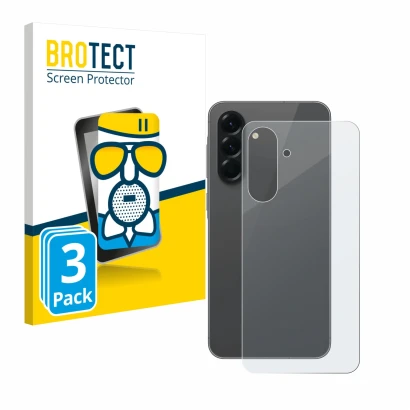 Front side of a product packaging with the brand logo BROTECT. Next to it is the device Samsung Galaxy A56 5G (Back) shown wit