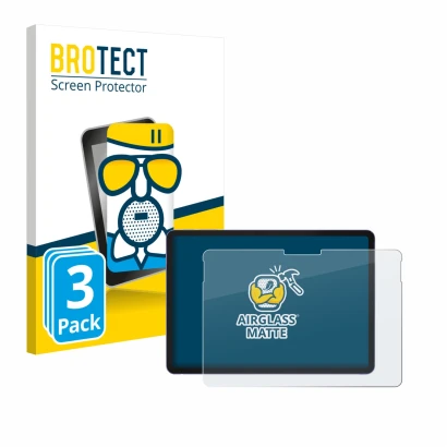 Front side of a product packaging with the brand logo BROTECT. Next to it is the device Microsoft Surface Pro 12 shown with th
