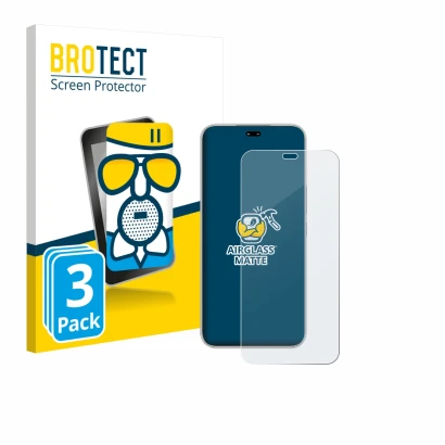 Front side of a product packaging with the brand logo BROTECT. Next to it is the device Honor 400 Pro shown with the correspon