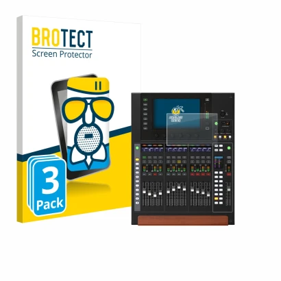Front side of a product packaging with the brand logo BROTECT. Next to it is the device Behringer Wing Compact shown with the
