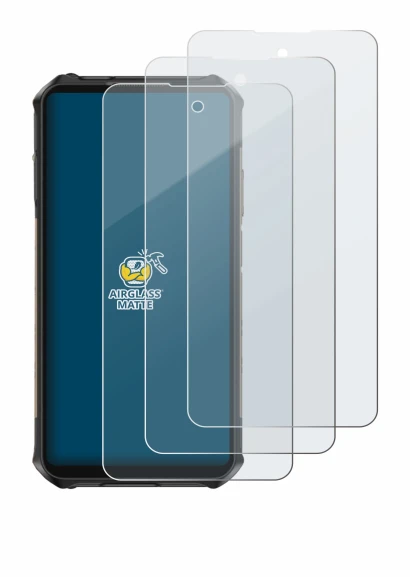 Image of the device Ulefone Armor X16 Pro with a wide variety of screen protectors.