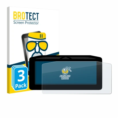 Front side of a product packaging with the brand logo BROTECT. Next to it is the device Ducati Panigale V4 2025 shown with the