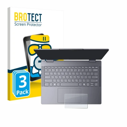 Front side of a product packaging with the brand logo BROTECT. Next to it is the device Lenovo IdeaPad 5 2-in-1 14" Touchpad s