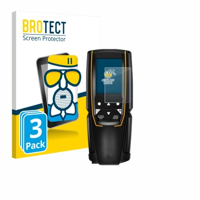 Front side of a product packaging with the brand logo BROTECT. Next to it is the device Testo 310 (2nd Gen.) shown with the co