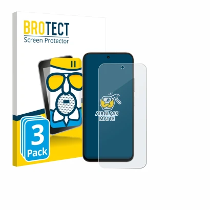 Front side of a product packaging with the brand logo BROTECT. Next to it is the device Oppo A6t Pro 4G shown with the corresp