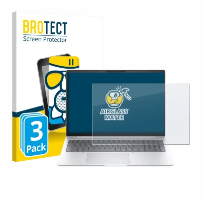 Front side of a product packaging with the brand logo BROTECT. Next to it is the device HP EliteBook 8 G1i 16