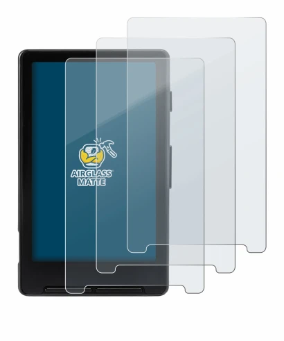 Image of the device Xteink X4 with a wide variety of screen protectors.