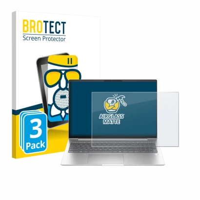 Front side of a product packaging with the brand logo BROTECT. Next to it is the device HP EliteBook 6 G1ah 16