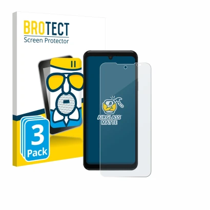 Front side of a product packaging with the brand logo BROTECT. Next to it is the device Sunmi M3 shown with the corresponding 