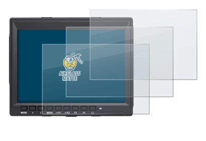 Image of the device Feelworld FW759 7" with a wide variety of screen protectors.