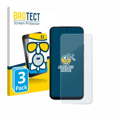 Front side of a product packaging with the brand logo BROTECT. Next to it is the device Oppo A6x 4G shown with the correspondi