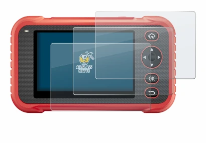 Image of the device Launch CRP129E Plus with a wide variety of screen protectors.
