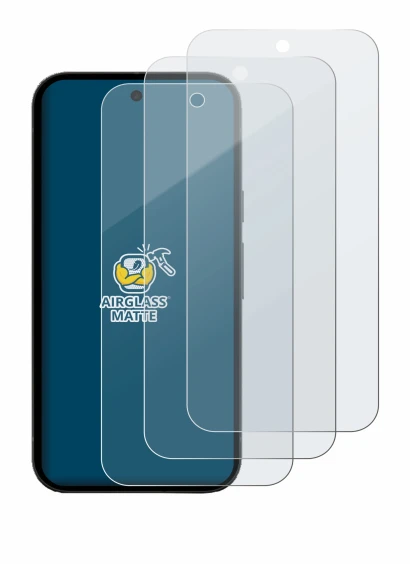Image of the device Google Pixel 10a (case-friendly) with a wide variety of screen protectors.